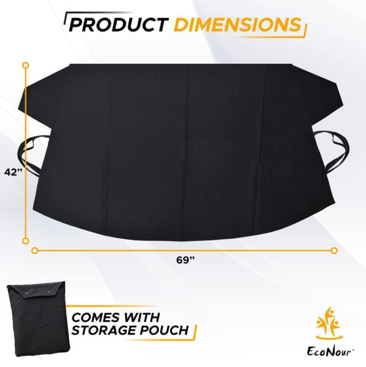 EcoNour Windshield Cover for Ice and Snow | Enhanced 600D Oxford Fabric Windshield Frost Cover