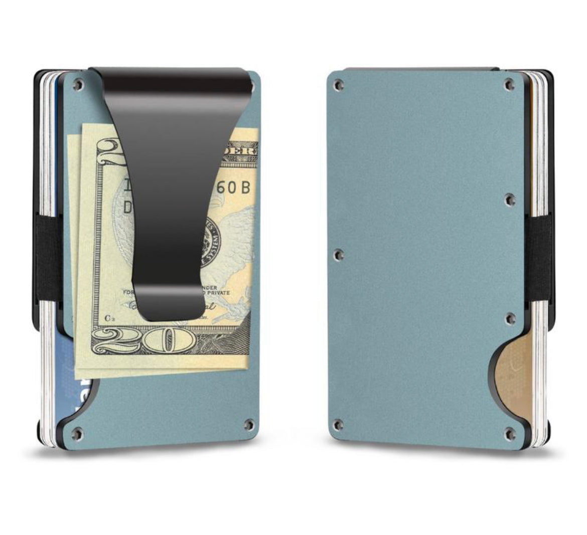 Carbon fiber card, cash & money clip wallet for men