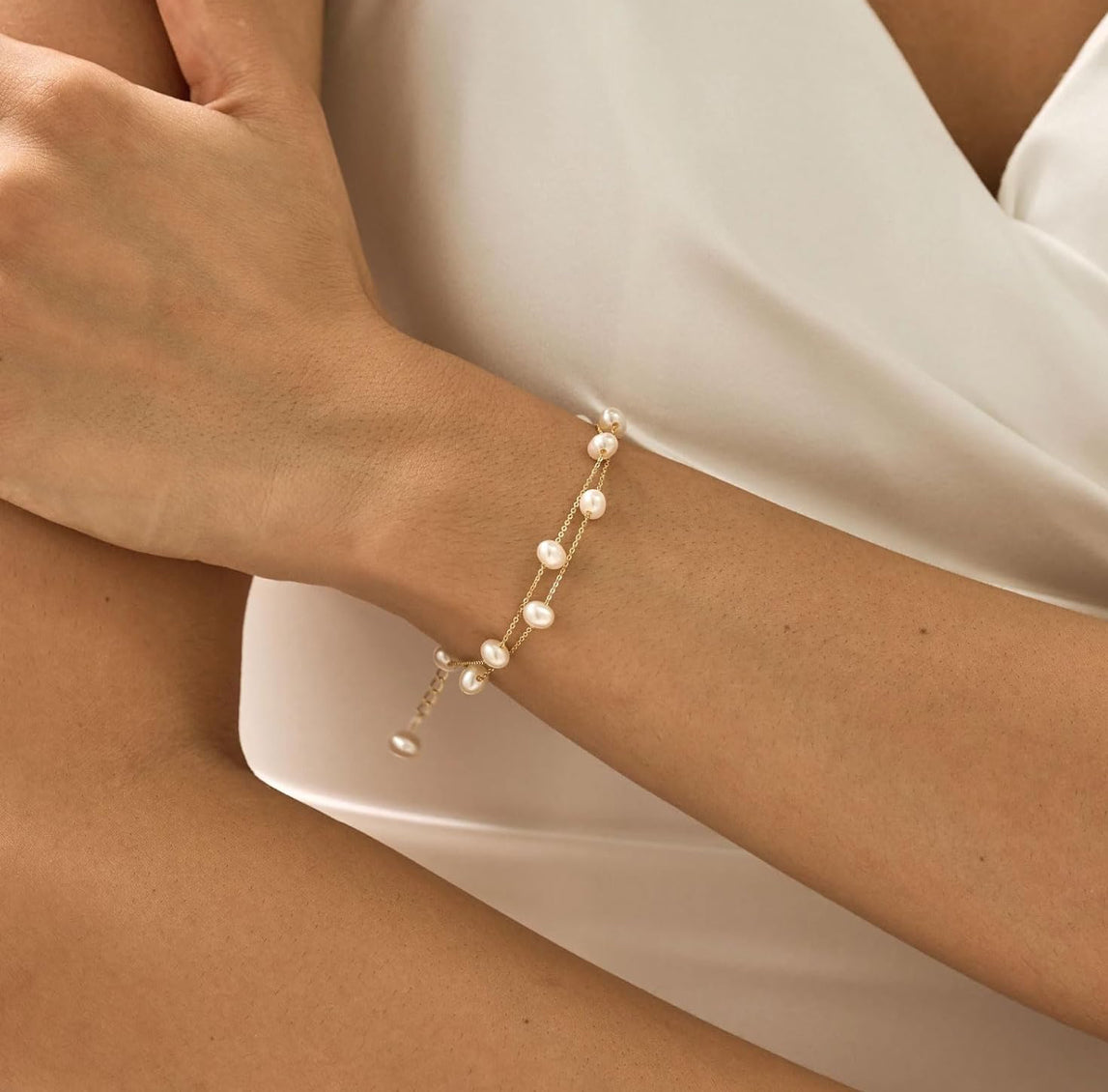 Beriso pearl-Gold bracelet for women, 14k gold