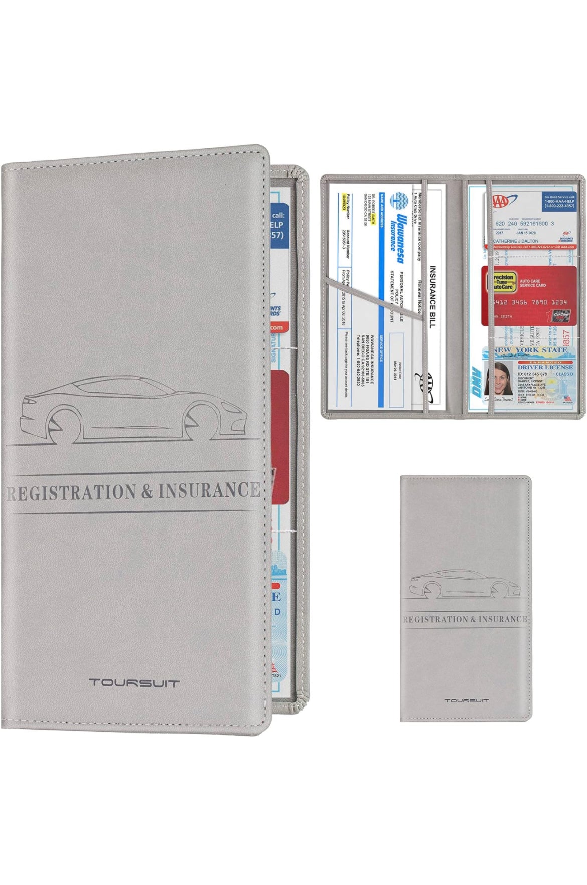 Toursuit car registration and insurance Card Holder, Vehicle License Document Glove box compartment